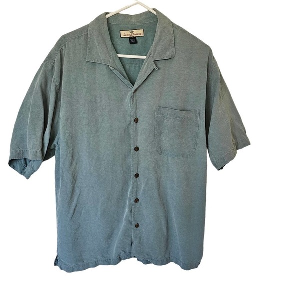 Tommy Bahama light green button down short sleeve shirt sz m - Picture 2 of 6